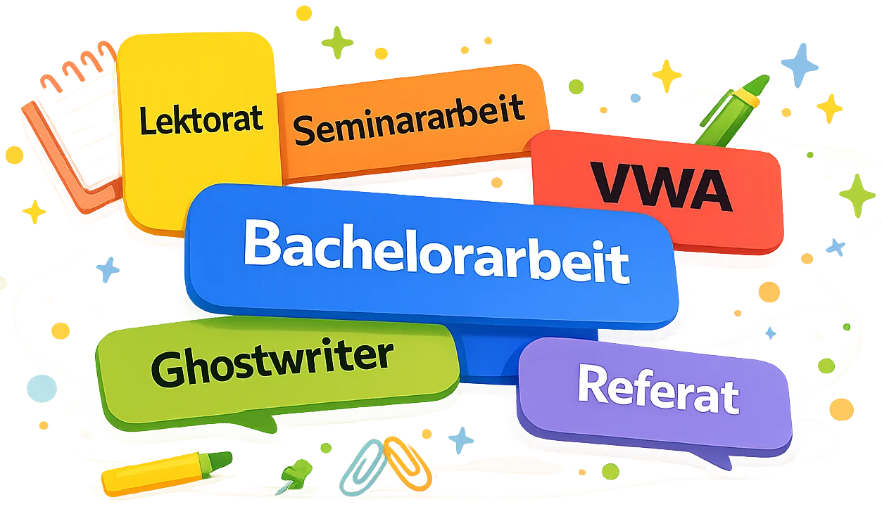 Ghostwriting-Leistungen: Lektorat, Bachelorarbeit, Seminararbeit, VWA, Referat und mehr